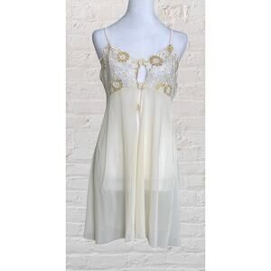 Vintage Gioia Buttery Yellow Nightie Lingerie Chemise Sz L Fairy Sexy READ